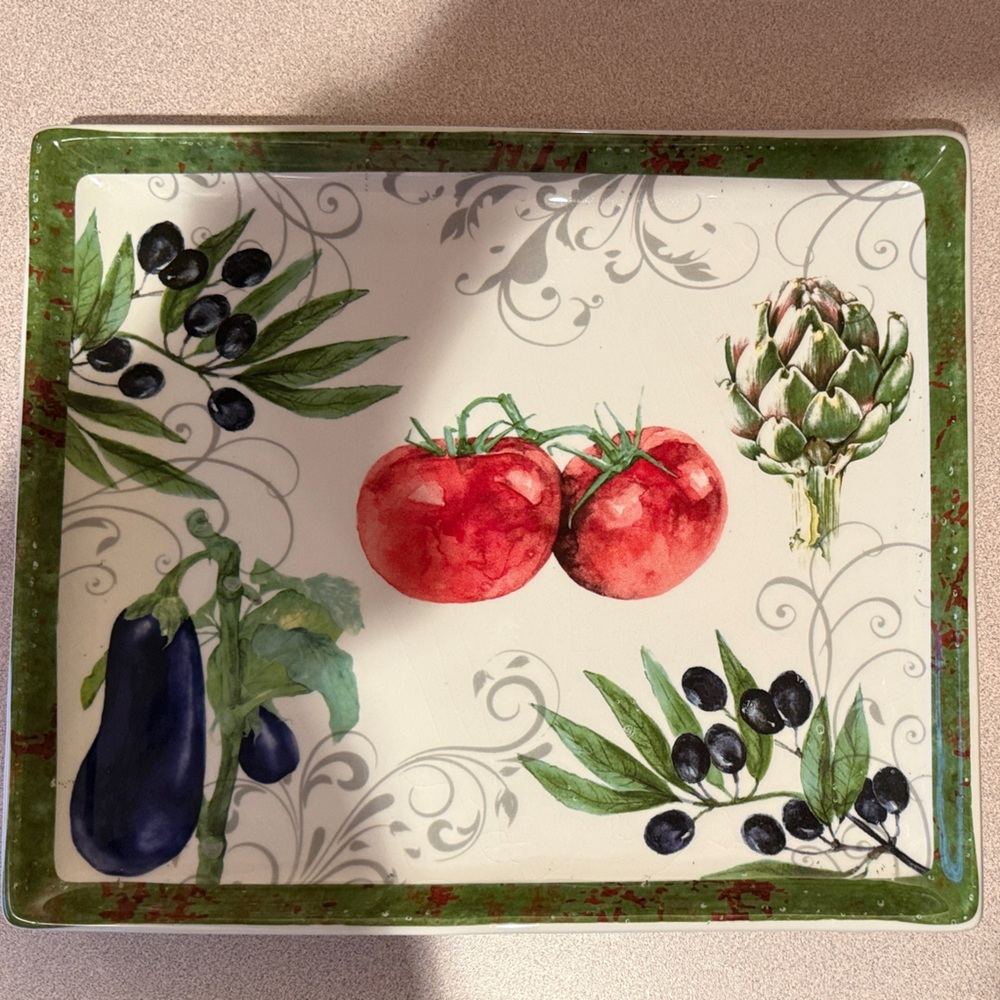 Colorful Vegetable and Fruit Ceramic Plate